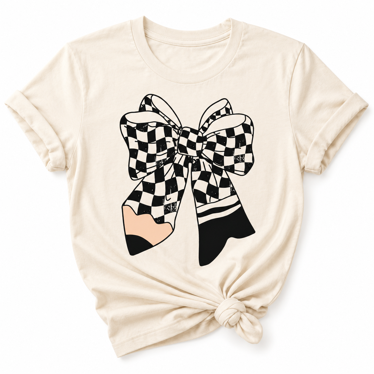 Checkered Bow Graphic Tee