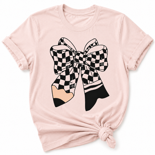 Checkered Bow Graphic Tee